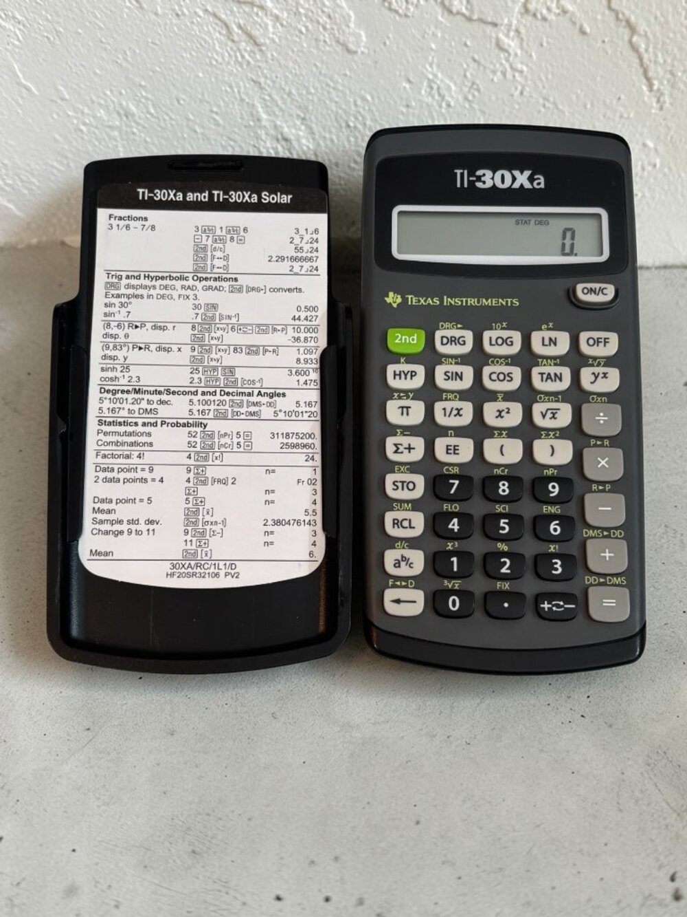 Texas Instruments TI-30Xa Scientific Calculator With Slide-On Cover - Black
